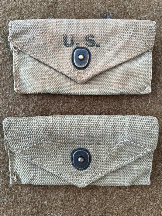 Assorted WWII M1942 U.S. Military Web Carlisle Bandage / First Aid Pouches