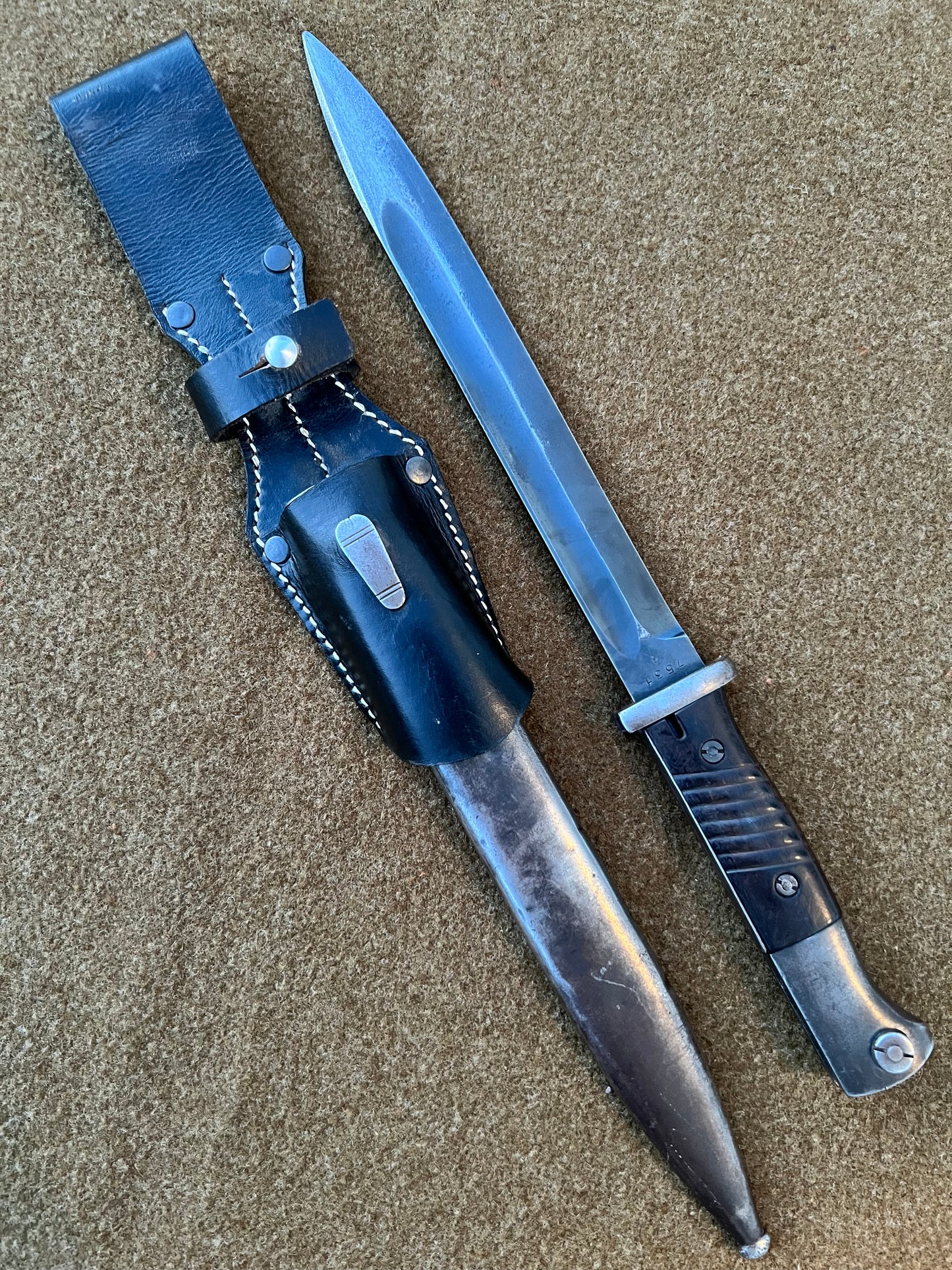 WWII German 1941 K98k Bayonet by Carl Eickhorn, Solingen with Scabbard