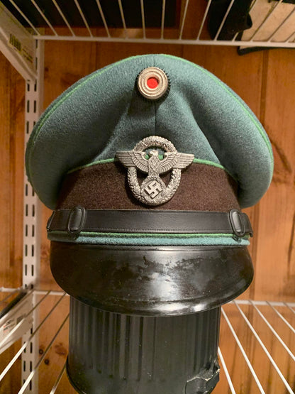 High Quality & Scarce WWII German Reproduction Police Polizei Officer Visor Cap by Michael Janke